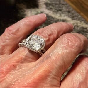 Radiant Silver Crystal Ring